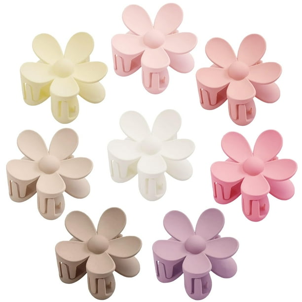 Pinzas para el cabello de flores Pinzas para el cabello grandes 8PCS Pinzas para el cabello de margaritas grandes Pinzas para el cabello mate Pinzas para la mandíbula de sujeción fuerte Cabello grueso