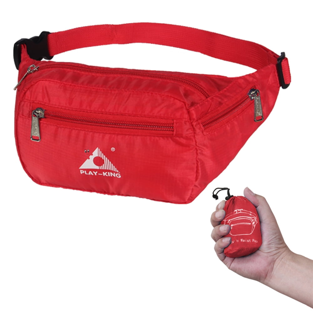 Anself - Outdoor Ultralight Foldable Waist Bag Water Resistant Adjustable Waist Belt Fanny Pack ...