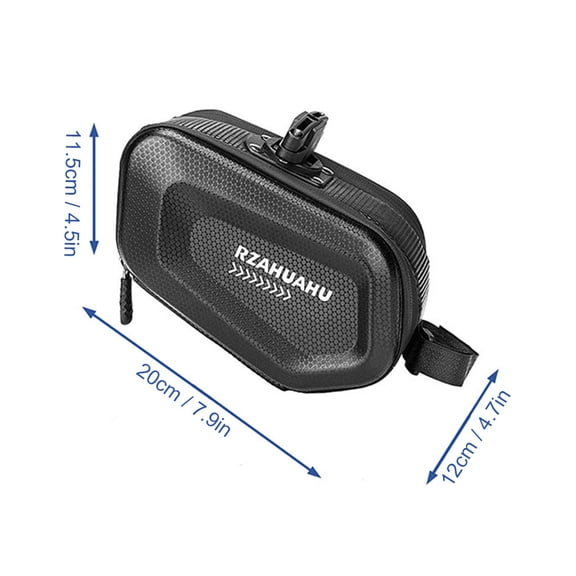 Riousery Bicycle Saddle Bag Waterproof Hard Shell Bike Under Seat Bag Cycle Pannier Bag (7.9 inches / 20 cm) with Taillight Attachment for Mountain Road Folding Bikes, Black