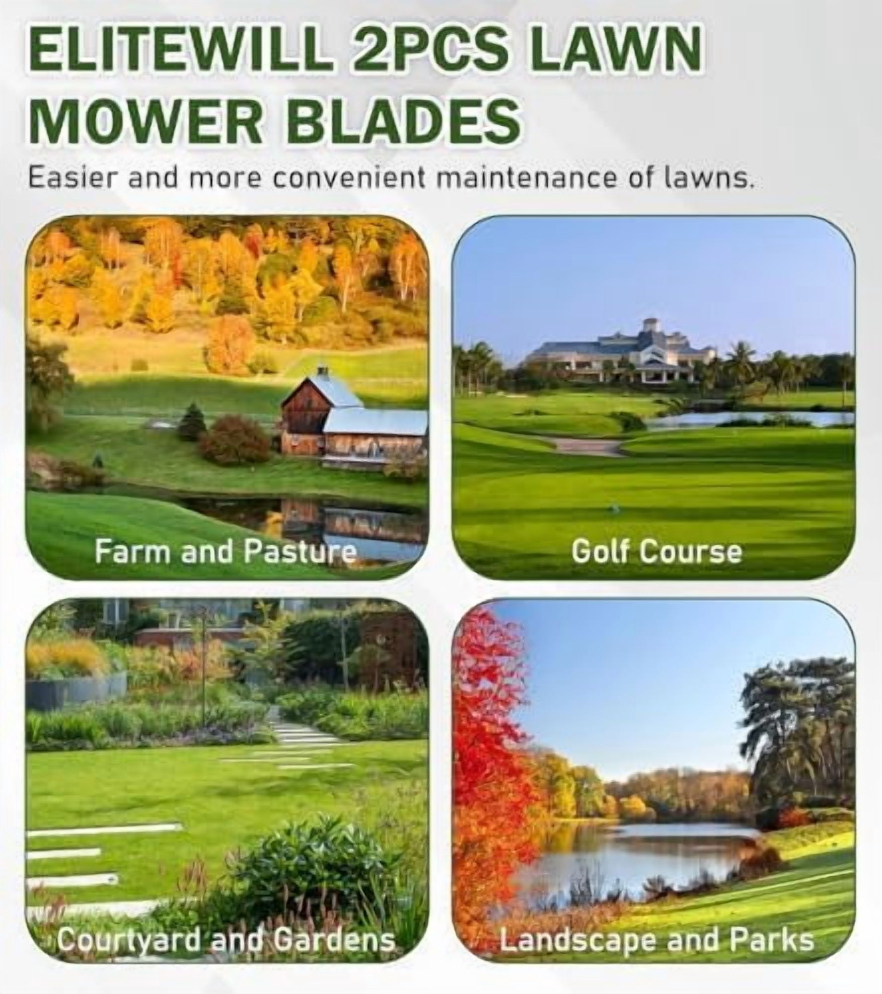 532138971 2pcs Lawn Mower Blades Mower Parts Fit for 42in Craftsman Husqvarna Poulan Lawn Mowers Replaces 138498,138971,532127843,532138498,127843,138971X431,134149,532134149