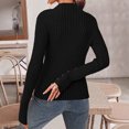 thumbnail image 5 of Wutalume Women's Long Sleeve Fall Soft Lightweight Knit Slim Sweater Tops, Versatile Solid Color Design, Cozy Layer for Transitional Weather,Black S, 5 of 8