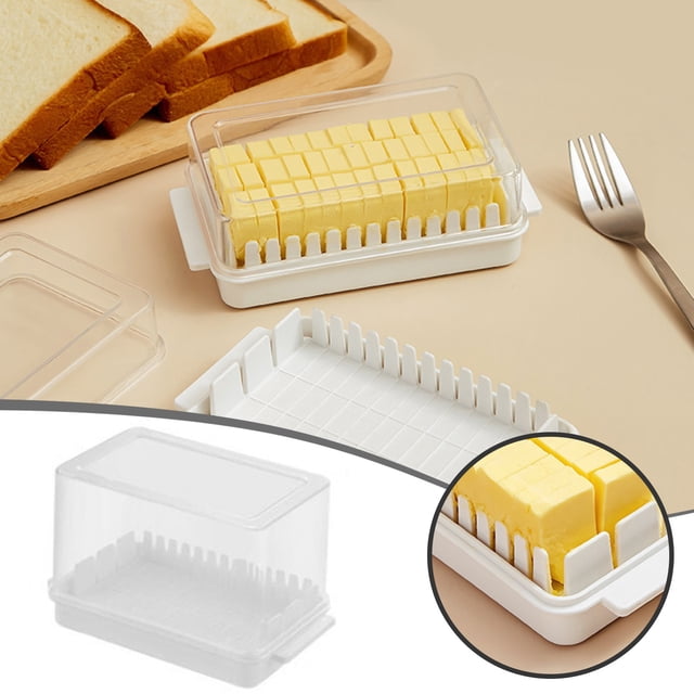 asddcavvf Coupe-Beurre Rangement Coupe-Beurre avec Couvercle Plateau Trancheur de Fromage Transparent Contenant Outil de Cuisine Ménager Sacs à Collation Réutilisables pour Enfants