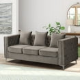 thumbnail image 4 of Hybition Velvet Sofa Modern Couch with Button-Tufted Metal Legs Grey, 4 of 8
