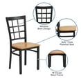 thumbnail image 4 of Emma + Oliver Black Window Back Metal Restaurant Chair - Natural Wood Seat, 4 of 11