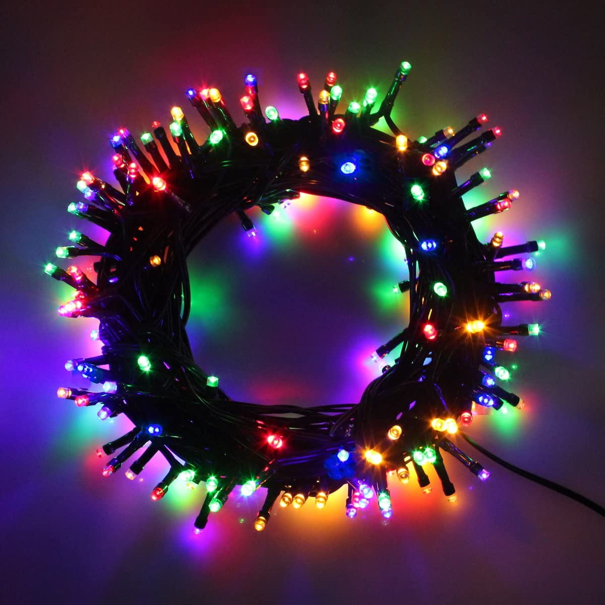 Indoor/Outdoor LED Christmas Lights on Dark Green Cable ... Indoor/Outdoor LED Christmas Lights on Dark Green Cable ...