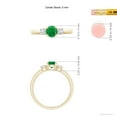 thumbnail image 6 of ANGARA Natural Classic Emerald and Diamond Three Stone Engagement Ring in 14K Yellow Gold for Women (Size-5mm) | May Birthstone, Birthday, Anniversary, Jewelry Gift for Women | Natural Emerald Ring, 6 of 10