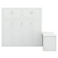 thumbnail image 6 of BEBPILOO Queen Size Wall Murphy Bed with Desk and Storage Shelves and Big Cabinets, White, 6 of 13