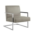 thumbnail image 2 of Nicole Miller Accent Chair Santana PU Leather, Light Grey Chrome, 2 of 9