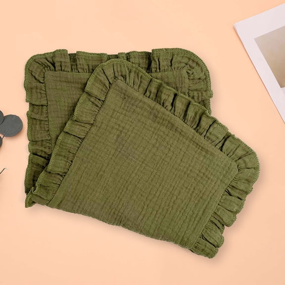 Baby Gauze Solid Color Soothing Towel Newborn Multifunctional Handkerchief Burping Towel Ruffled Towel School Office Essential clothes