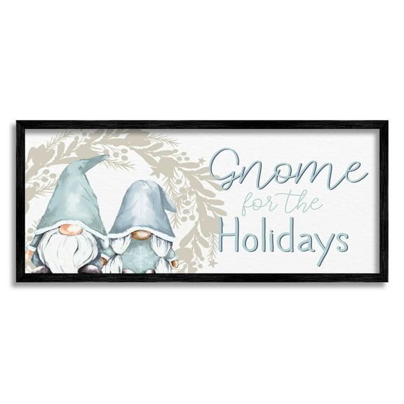 Stupell Industries Gnome For The Holidays Phrase Graphic Art Black Framed Art Print Wall Art, Design by Kim Allen