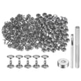 thumbnail image 1 of Unique Bargains 100 Sets Leather Rivets 8 x 9mm Metal with 3 Setter Tools, Silver Tone, 1 of 7