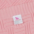 thumbnail image 5 of PiccoCasa Knitted Throw Blanket for Couch or Bed, Pink 47"x70", 5 of 7