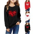 thumbnail image 4 of Atogsazn Valentine's Day Sweatshirt for Girls Kids Oversized Long Sleeve Sweatshirts Fashion Printed Clothes 15-White 3-4 Years, 4 of 4
