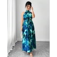 thumbnail image 7 of Multicolor Plus Size Sleeveless High Neck Maxi Dress With Cinched Waist And Floral Print, 7 of 7