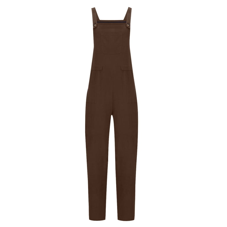 Women\'s Cotton Denim Overalls | Belted Jumpsuit | Charcoal Brown Buy Chocolate Brown Denim Barrel Dungaree Jumpsuit from Next USA main image 3