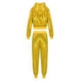 thumbnail image 2 of TiaoBug Kids Boys Girls Sparkly Sequins Hip-hop Jazz Dance Outfits Hooded Jacket Tops with Pants Performance Costume, 2 of 5