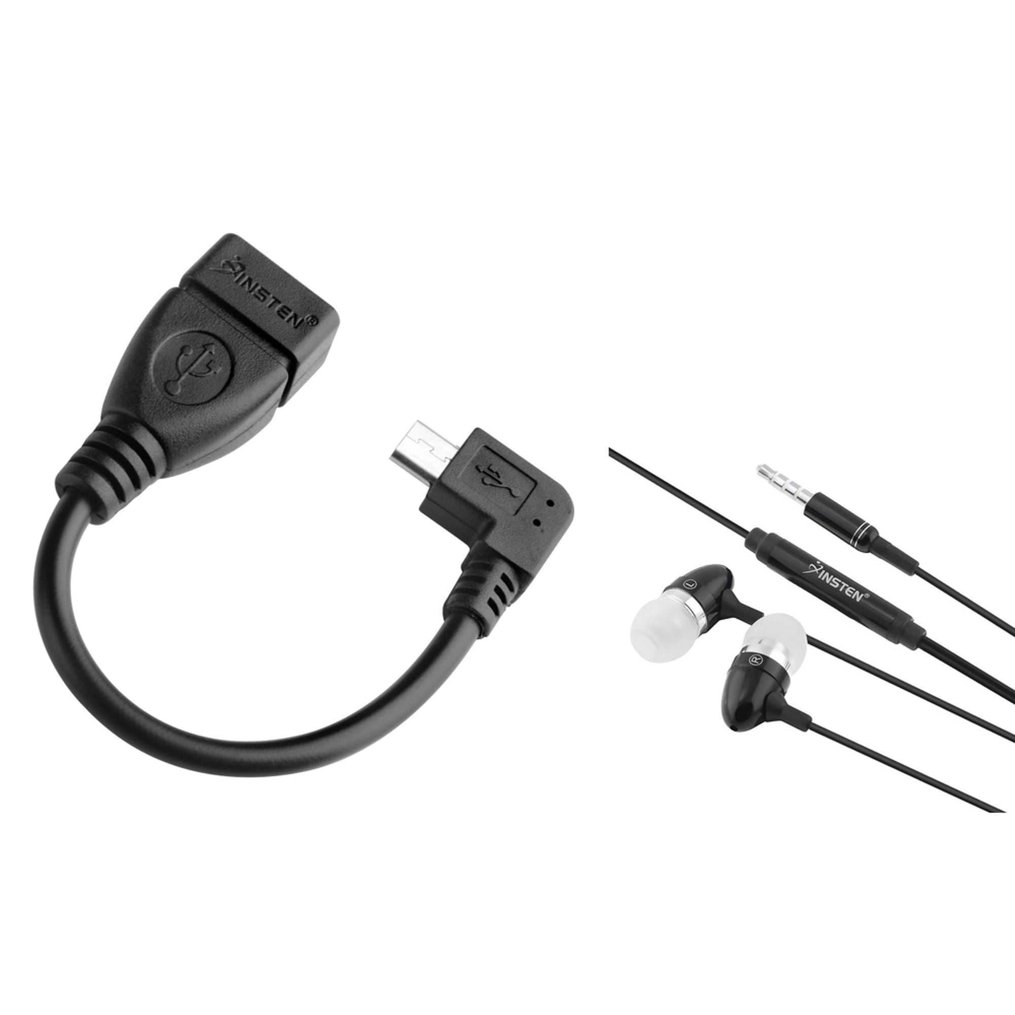 Insten OTG to USB 2.0 Adapter+Black Headset For HTC One S & HTC One X XL M7 Samsung Galaxy Tab 3 10.1 P5200 (2-in-1 Accessory Bundle) - Walmart.com