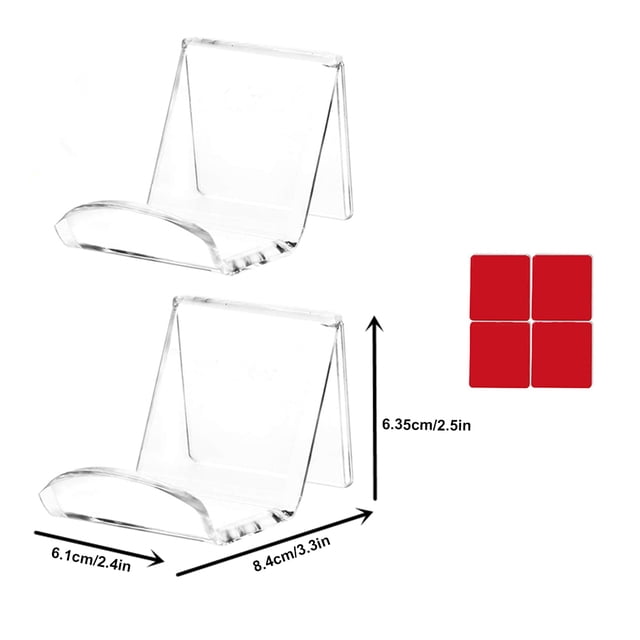 pitrice 2 Pieces Headphone Rack Acrylic Material Save Space Controller Stand Easy to Install Professional Light Weight Headsets Stand Transparent