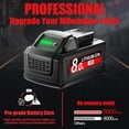 thumbnail image 2 of Batería de repuesto de 18 V y 8 Ah para Milwaukee M18, paquete de 2 unidades y cargador, 2 of 7