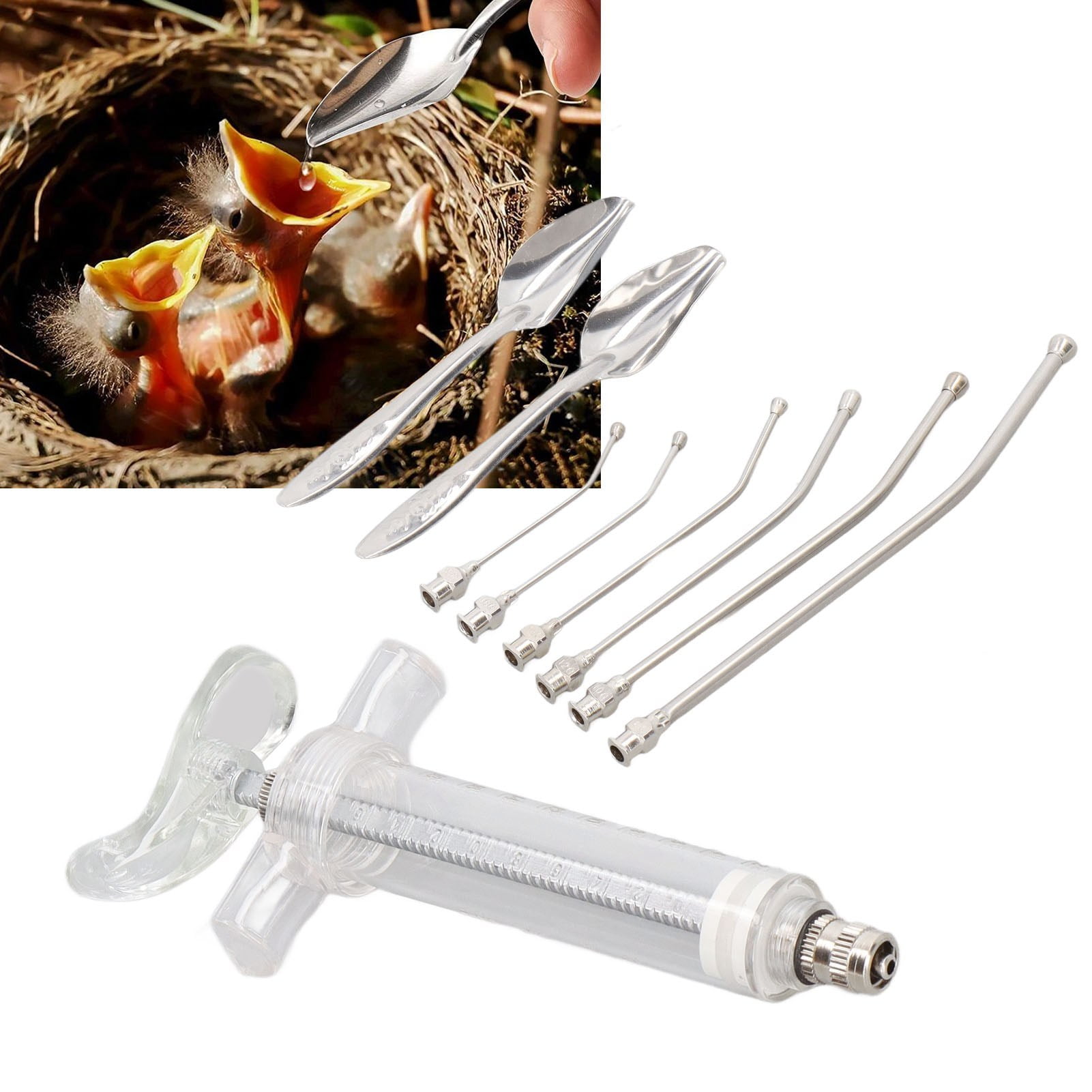 Bird Feeding Syringe, Durable Efficient 20ml  Feeding Tubes  For Baby Bird