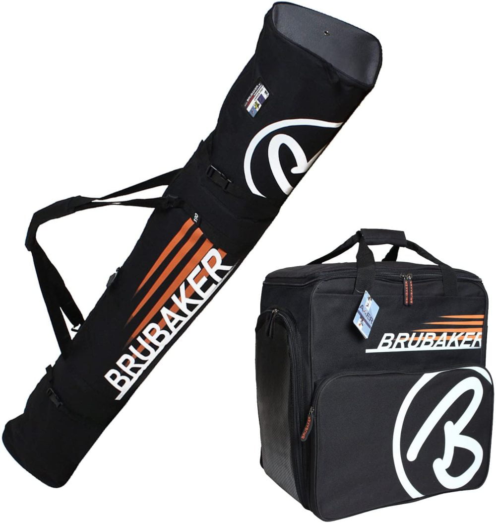 BRUBAKER Ski Bag Combo Tec Pro Silver/Green Boot Bag and Ski Bag 