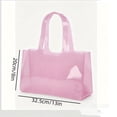 thumbnail image 2 of Clear Pink Jelly Tote Bag, Glossy Transparent PVC Shoulder Handbag, Large Capacity Shopping Bag for Women, 2 of 7
