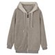 thumbnail image 5 of Casual mujer chaqueta con capucha suave manga larga cómodo invierno otoño Gris Hugo Abrigo de invierno, 5 of 7