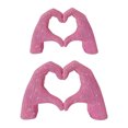thumbnail image 1 of Figura de resina con forma de corazón y gesto de amor con purpurina, escultura para escritorio, estantería, adorno decorativo, 1 of 8