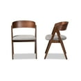 thumbnail image 3 of Baxton Studio Danton Mid-Century Modern Grey Fabric Upholstered and Walnut Brown Finished Wood 2-Piece Dining Chair Set, 3 of 7