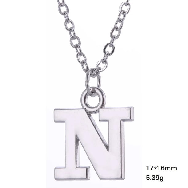 Skyrim-collar con inicial de letras de A-Z para hombre y mujer, cadena de eslabones con colgantes del alfabeto, joyería para regalo