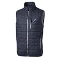 thumbnail image 2 of Men's Cutter & Buck Heather Navy Reading Fightin Phils Rainier PrimaLoft Eco Insulated Full-Zip Puffer Vest, 2 of 3
