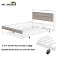 thumbnail image 6 of Bellemave Queen Platform Bed Frame with Twin Size Trundle, Usb Ports and Storage Shelf, Metal Queen Bed Frame with Headboard, Noise-Free, No Box Spring Needed(White), 6 of 12