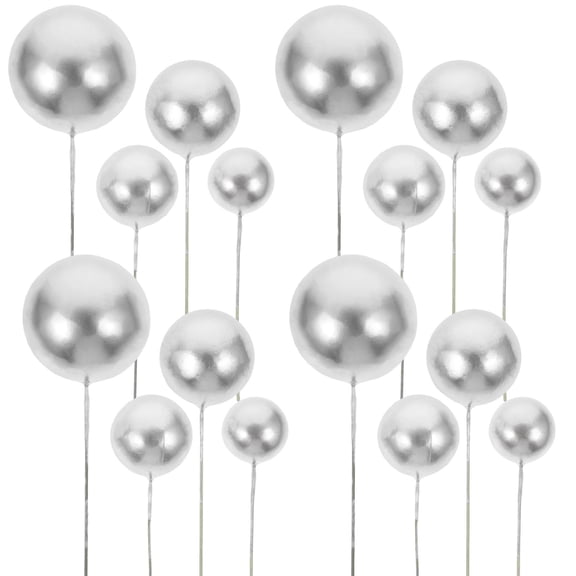 WHAMVOX 20 Pcs Cake Topper Birthday Cake Decoration Plugin 10.00X3.50X3.50CM Silver