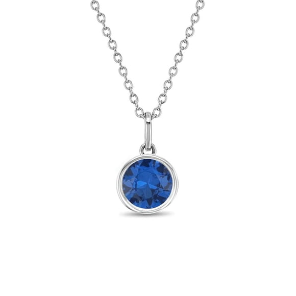 Mesmerize Your Little Girl with TheJewelryHut Designer Solitaire September BirthStone Children CZ Silver Necklace