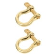 Qius 2pcs DRings with Closing Screw Shackles U Shape Key Ring DIY