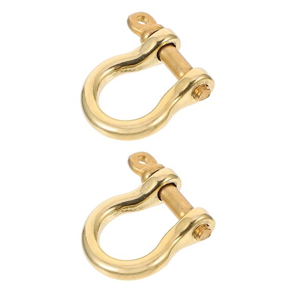 2 Pcs Mini Shackles Hooks Pure Copper Horseshoe Buckle Key Holder