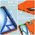 thumbnail image 3 of Allytechgroup iPad Pro 11 2024 Case, Cute Stylish Design Kids Friendly Rugged Kickstand Lightweight Silicone PC Case with Pencil Holder for Apple iPad Pro 11 Inch 2024, Orange+Black, 3 of 8