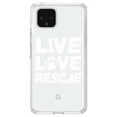 thumbnail image 1 of DistinctInk Clear Shockproof Hybrid Case for Google Pixel 4 (6.1" Screen) - TPU Bumper Acrylic Back Tempered Glass Screen Protector - Live Love Rescue - Dog Paw, 1 of 1