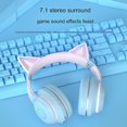 thumbnail image 3 of Auriculares inalámbricos Yuxing con orejas de gato RGB para niños plegables Bluetooth 5.1 morado, 3 of 4