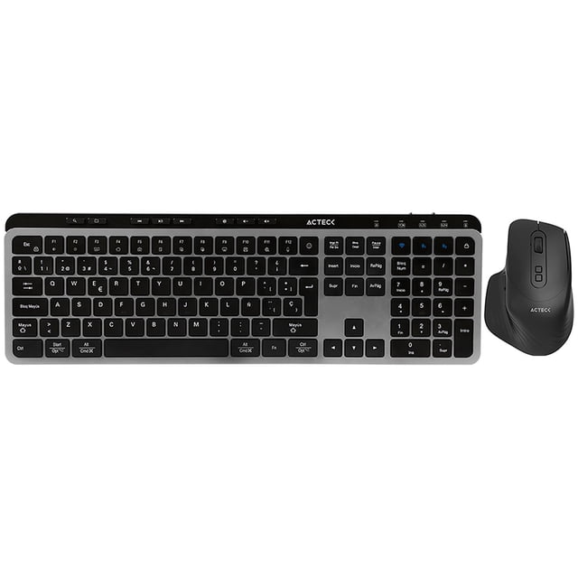 Kit Teclado y Mouse Multidispositivo ACTECK CREATOR KREA MK755 Ergonomico Inalambrico USB 2.4GHz + BT 5.0 2000dpi