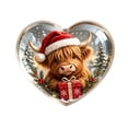 thumbnail image 2 of Tyidzon Highland Cow Christmas Ornament, Heart Shape Flat Acrylic Print with Hanging Cord for Highland Cow Lovers and Tree Decoration, 3.15 in, 2 of 7