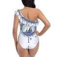 thumbnail image 5 of Haiem Not All Who Wander Are Lost2 Women's One Piece Swimsuits Tummy Control One Shoulder Bathing Suits Ruffle Swimwear-Medium, 5 of 8