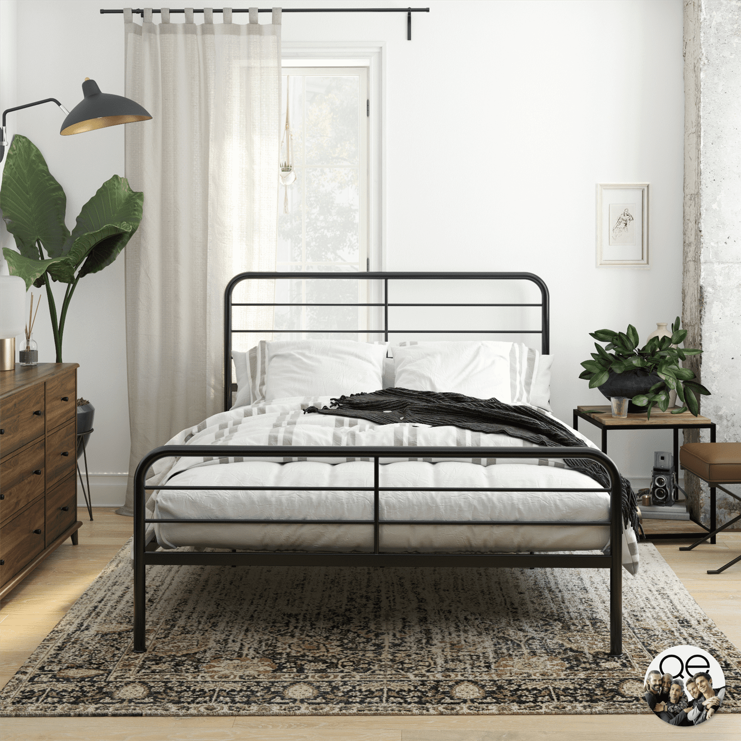 Eye Millie Metal Bed With, Black Headboard For Queen Size Bed
