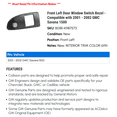 thumbnail image 2 of Front Left Door Window Switch Bezel - Compatible with 2001 - 2002 GMC Savana 1500, 2 of 2