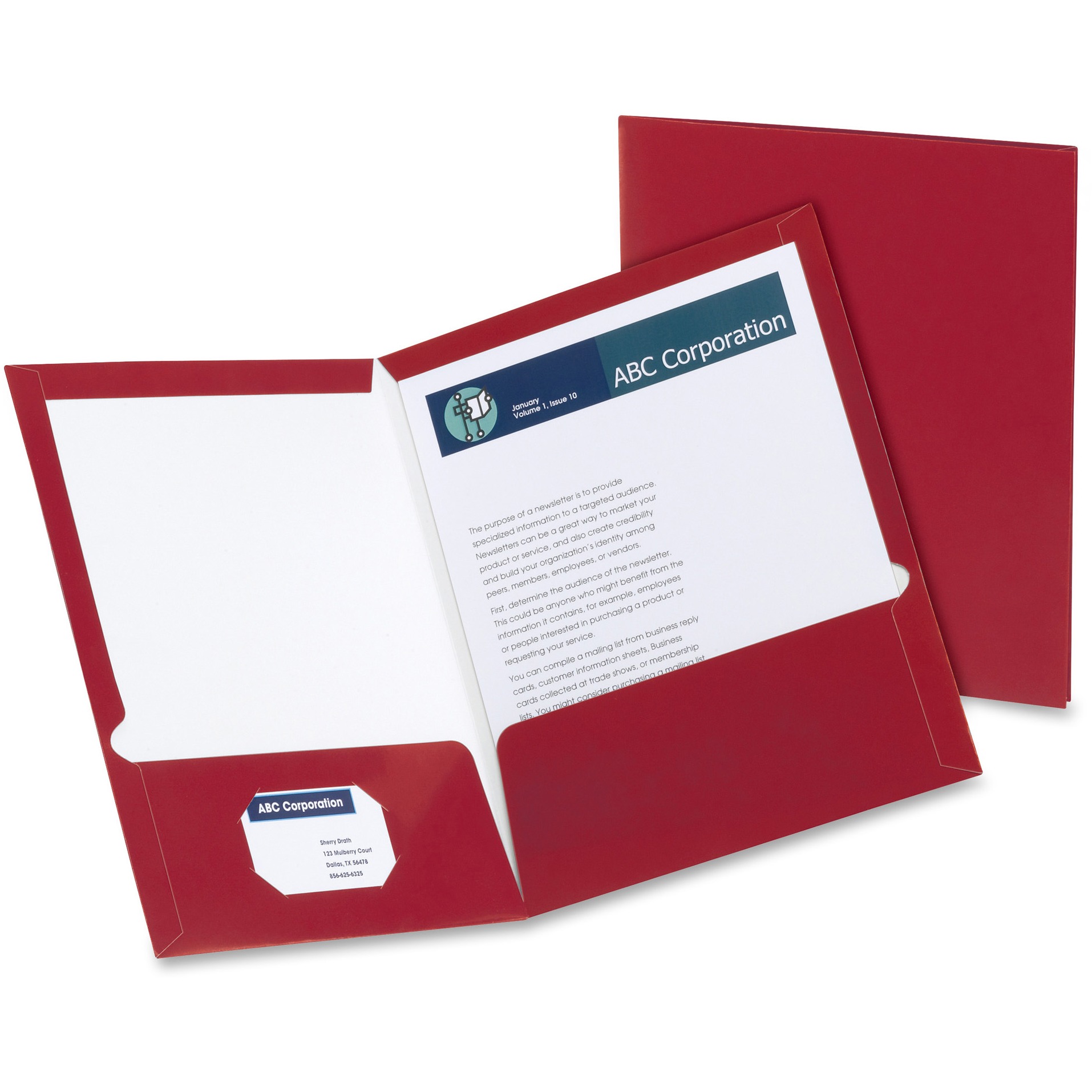 Letter Oxford Laminated Portfolio Pack of 25 Navy 2-Pocket