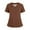 Brown #054, variant on Women's Curved V-Neck Scrub Top – 4-Way Stretch Soft Material with Practical Pocket Design & Durable Build Wine 5XL