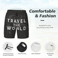 thumbnail image 5 of Balery Travel The World1 Mens Swim Trunks Swim Shorts for Men Quick Dry Inseam Beach Shorts with Compression Liner Pocket-3X-Large, 5 of 9