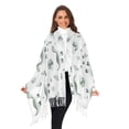 thumbnail image 3 of FORMRS Womens Scarf Winter Soft Long Big Warm Shawls Wrap Tassel Scarves, Green Dinosaur Pattern, 3 of 9