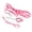 Pink & Rose Red, variant on BOKYAN Small Pet Squirrel Hamster Guinea Pig Outdoor Leash Walking Training Lead Harness Set in Pink & Rose Red with Bell Accessory for Daily Playtime (7.00 inches / 17.78 cm)