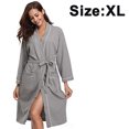 thumbnail image 1 of Nightgown Robe Soft Absorbent Lightweight Long Kimono Waffle Hotel/Spa Cotton Bathrobe, 1 of 9